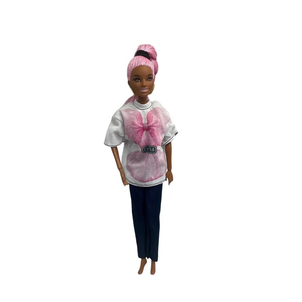 Barbie Extra Doll # 10 Very Long Pink Hair Braids Smiling Articulated 2021